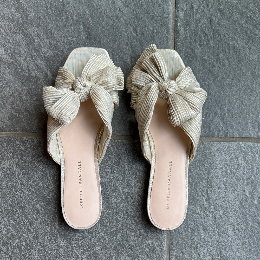 Loeffler Randall Metallic Bow Mules